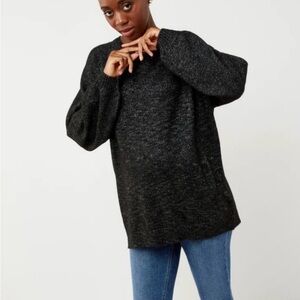 BB Dakota by Steve Madden oversized black sweater with metallic thread,
